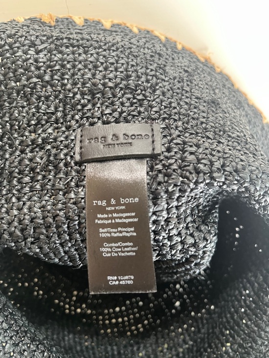 New Without Tags Rag & Bone Raffia Bucket Hat; Size S/M. MSRP$198 main image 3